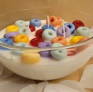 Large 3 wick candle - fruit loops and milk